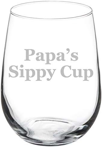 MIP Brand Wine Glass Goblet Papa's Sippy Cup Grandfather Funny (17 oz Stemless)