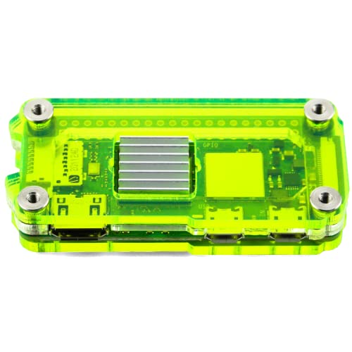 C4Labs Zebra Zero Heatsink Case for The Raspberry Pi Zero 2 - Single Pack, Laser Lime