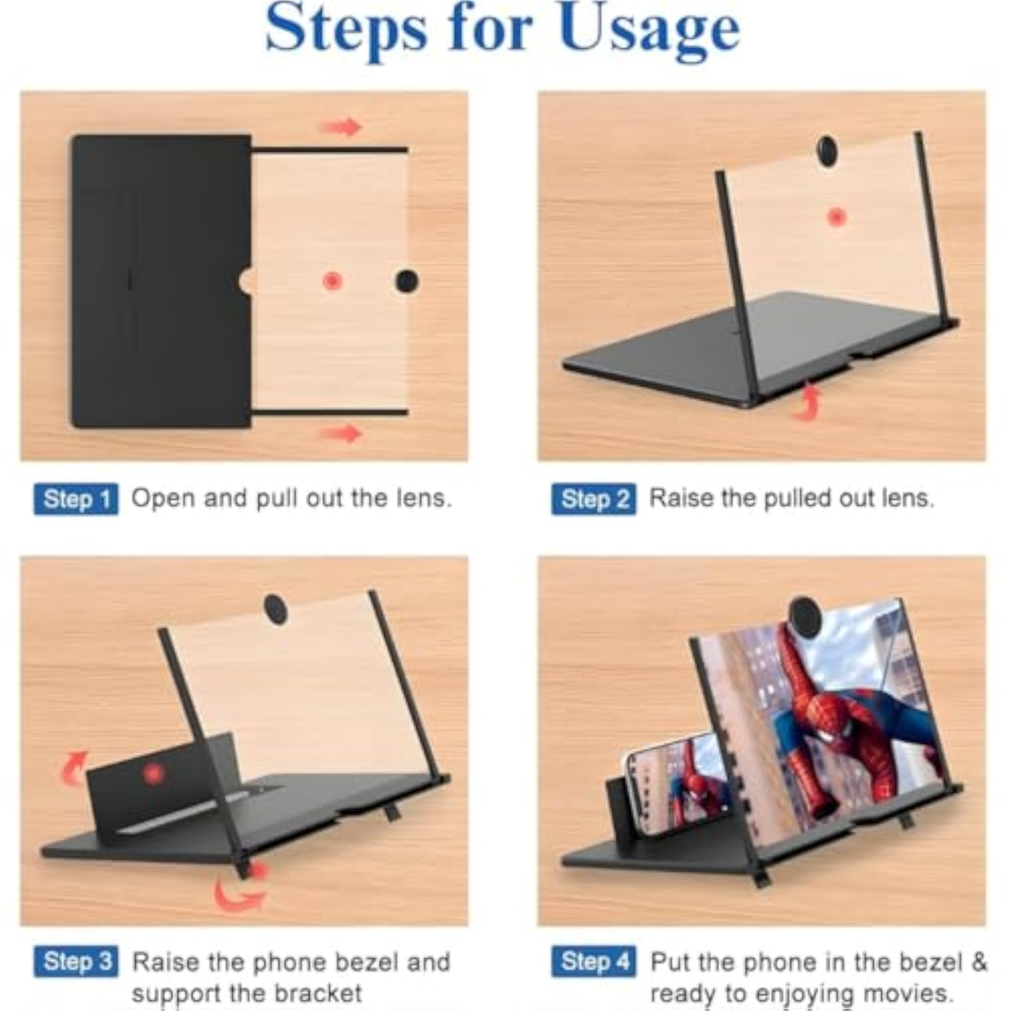 Phone Screen Magnifier 12 Inch with Adjustable Stand