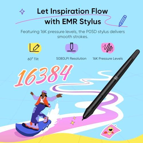 Image of XPPen Deco mini7W V2 Wireless Drawing Tablet, 16384 Levels Pressure Digital Drawing Pad for PC, 7x4.37 Inch Art Tablet with 8 Shortcut Keys, Bluetooth 5.0, Support Windows /macOS /Android /ChromeOS /Linux