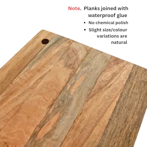 Image of Lumora Pure Neem Wood Chopping Board | Natural Anti-Bacterial Wooden Cutting Board for Kitchen | Knife Friendly, Durable & Eco-Friendly Board for Vegetables, Fruits, Meat & Cheese (Medium 30x20cm)