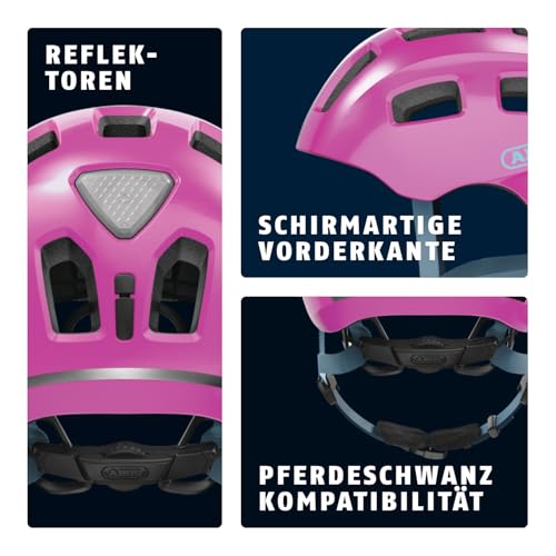 ABUS Da Ragazzi, Unisex, Fahrradhelm, Pink (Sparkling Pink), M (52-57 cm) – Ansicht 3