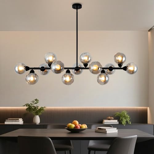 Lzawvm Linear Chandelier Dining Room 13 Lights Sputnik Linear Chandelier