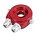 X AUTOHAUX Universal Car Aluminum Alloy Oil Filter Cooler Sandwich Thread Plate Adapter Oil Cooler Kit Red M20x1.5 1/8 NPT