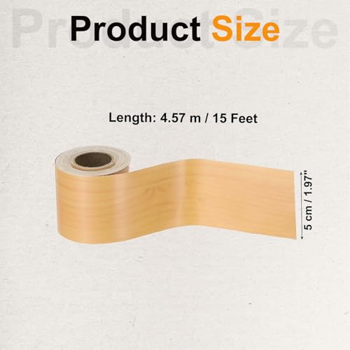 Image of PATIKIL Wood Grain Tape 2 inch x 32 ft, Self-Adhesive Wood Texture Repair Tape Realistic Wooden Effect Patch for Furniture Cabinets Floor Walls, Cherry