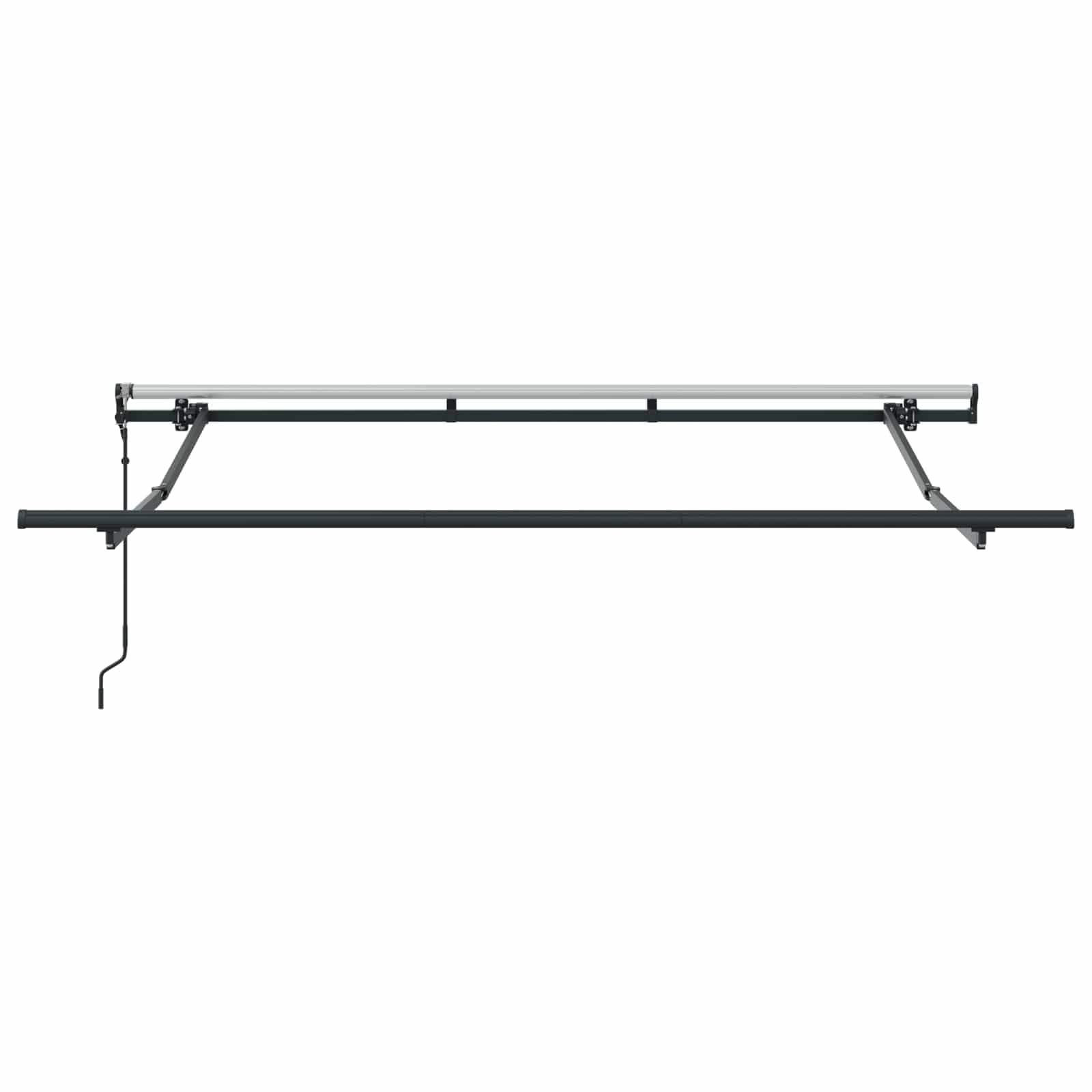 Toldo retráctil de 250 x 200 cm con brazo articulado con mando a distancia, toldo para terraza y balcón, marco de aluminio estable en blanco, tela a rayas en azul