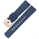 omega seamaster damenuhr gold Riemenstärke: ca. 3-6 mm LRJBFC Uhrenarmband für Omega Seamaster 007 Planet Ozean AT150 Pin Schnalle Silikon Uhrenarmbanduhr Zubehör Gummi Uhr Armband (Band Color : Blue Rose Buckle, Band Width : 20mm)