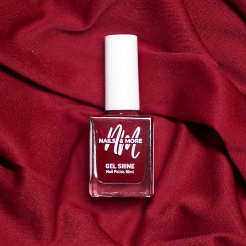 Image of Nails & More Beet Red Nail Polish, Argan Oil-Infused Gel Shine, Unique Red Nails, Trendy Nail Color | 10ml