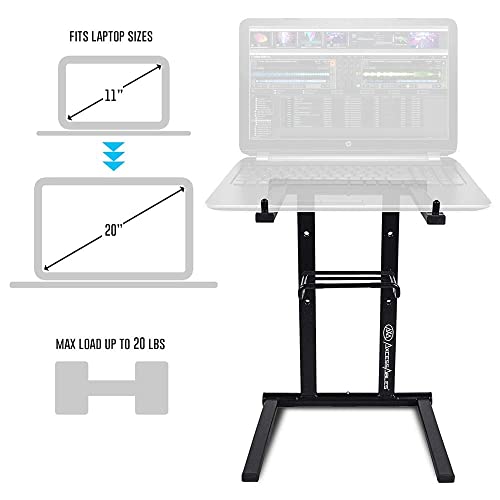 Axcessables Portable Dj Laptop Stand With Bag | Folding Laptop Stand | Elevated Macbook Stand For Home Office, Music Production, Gaming, Dj Controller | No Assembly Required (Djlts-01 -Black) #TOP2
