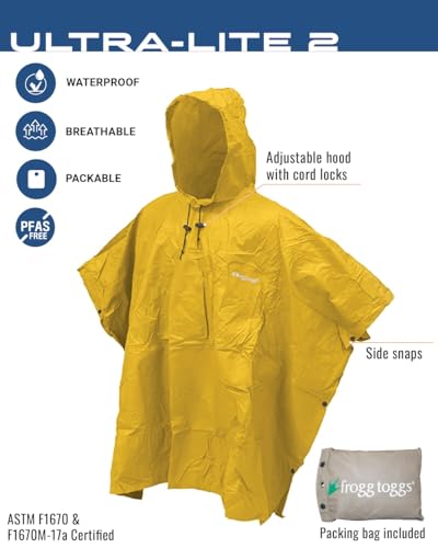 FROGG TOGGS Ultra-Lite2 Reusable Waterproof Breathable Poncho2