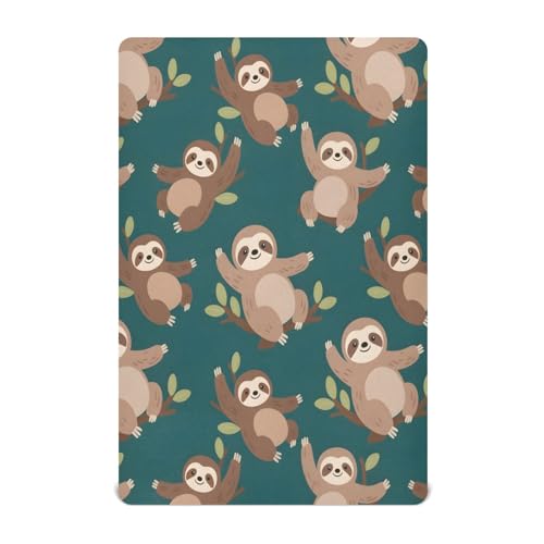 Solth - Sábanas elásticas y portátiles para cuna con patrón para bebé, transpirable, suave, para cuna para niñas y niños