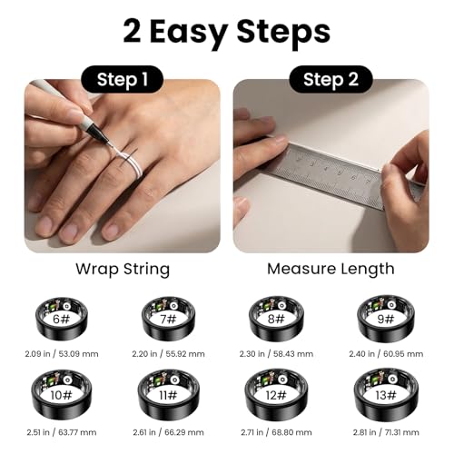 Image of Smart Ring for Women & Men Fitness Sleep Heart Tracker | No Subscription, 5-Day Battery, Heart Rate, Stress, Sleep & Activity Monitoring, IP68 Waterproof, iOS & Android Compatible
