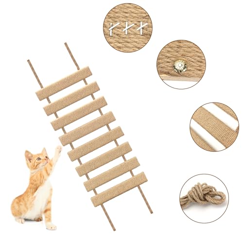 Estructura de Escalada para Gatos Puente Escalera Sisal Madera 20in miniatura 5