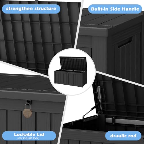 Image of Outdoor Storage Box Waterproof, 160 Gallon Deck Box For Patio Storage