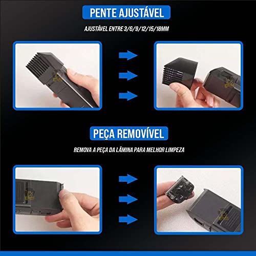 Maquina Profissional De Cortar Cabelo Aparar Barba Depilador