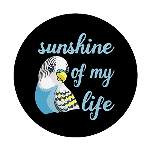 Sunshine of my life Budgie Design for a Budgerigar owner PopSockets Swappable PopGrip, Black - Image 3