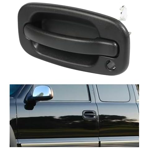 Reswish ESEWALAS Outside Door Handle,Car Accessories Left&Right Pair Exterior Door Handles Set Replacement,Exterior Door Handle with Keyhole,Replaces# 15034985, 15034986 (Black, Front Left) Cover