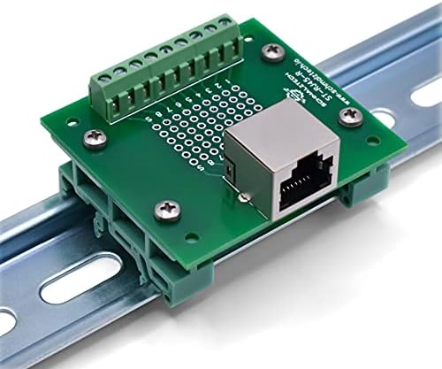 SchmalzTech RJ45 Screw Terminal Breakout Board with DIN Rail Clips