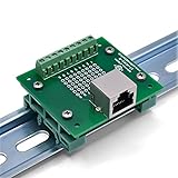 SchmalzTech RJ45 Screw Terminal Breakout Board with DIN Rail Clips