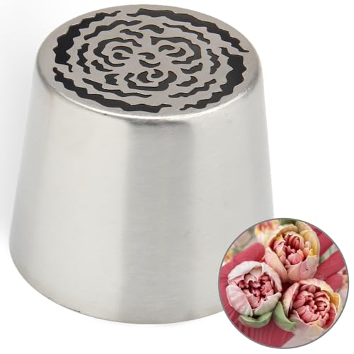 Baipesiy Douilles de passepoil russes extra larges en acier inoxydable pour décoration de gâteaux, glaçage, bouquet de fleurs crème, biscuits, desserts...