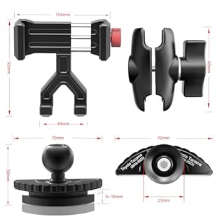 Upgraded Aluminum Phone Mount for Toyota Tacoma (2016-2023), 3rd Gen Tacoma Phone Holder with Full Metal Arm 20x Super Strong Phone Stand Holder Compatible with iPhone & Galaxy and All Smartphones