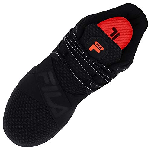 Tênis Springy, Fila, Masculino, Preto/Prata/Laranja Flúor, 42