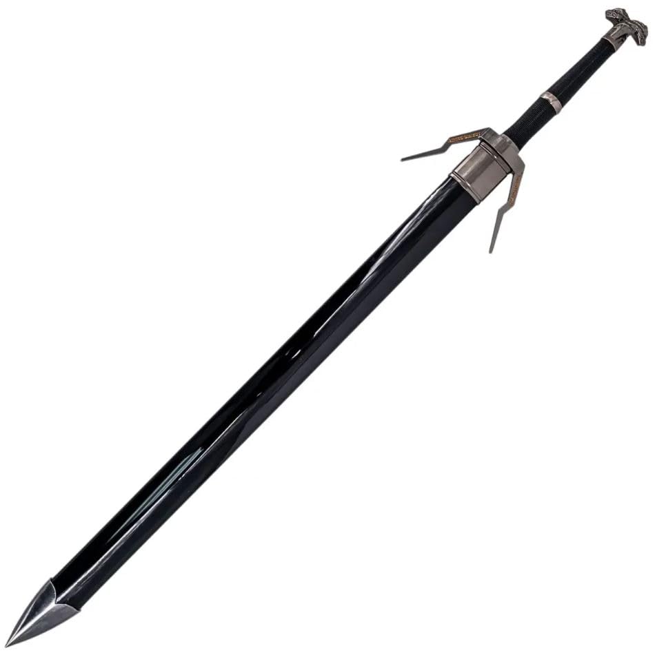 AMONT | Espada de Plata de Geralt de Rivia Decorativa El Brujo | Réplica No Oficial Sin Filo de Bambú para Exhibición Coleccionista | EYM