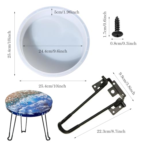 Moule silicone résine durable 25,4 cm pour table d'artisanat d'art - 6