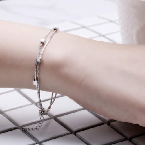 Bracelet de chaîne de liaison double couche d'une finition remarquable - 2