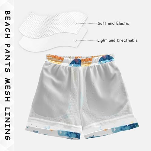 OREZI Boys Swim Trunk Shorts Astronaut Planet Bathing Suit for Toddler Kids4