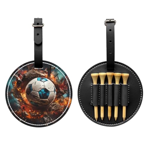 Firecracker Soccer Black Printed Golf tee Storage Bag - Portable Design, Easy to Organize tee