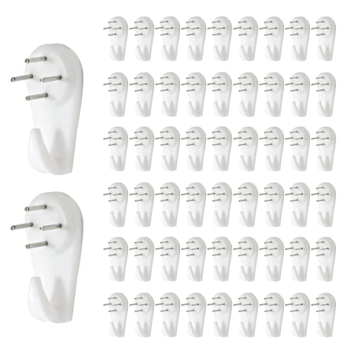Unlorspy 50Pcs Invisible Nail Hangers, Non-Trace Hanging Hooks, Concrete Wall Hooks for Hardware Concrete Walls Picture Photo Frame (30mm/1.18" Length)