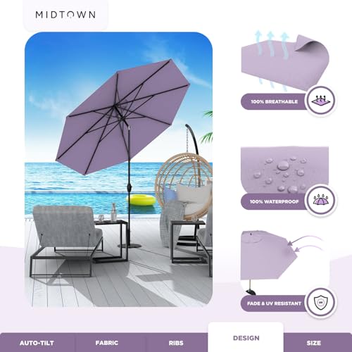 Image of The Lean Patio Umbrella (Terylast Fabric - Midtown Purple, 10 Foot)