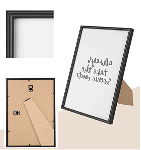 Cornice portafoto DIN A4, in legno nero con vetro