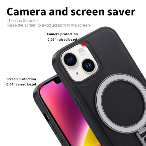 Étui de support d'anneau de luxe en cuir pour iPhone 11 antichoc