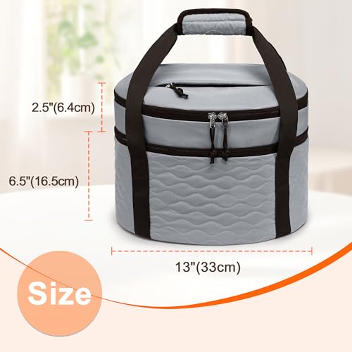 Trunab Round Casserole Carrier 12 inch, Insulated Pie Carrier Bag for Transport, Food Carrier for Cakes, Pies and Dishes, Double-layer Design, with Extra Pocket for Cutlery by Trunab - Image 7
