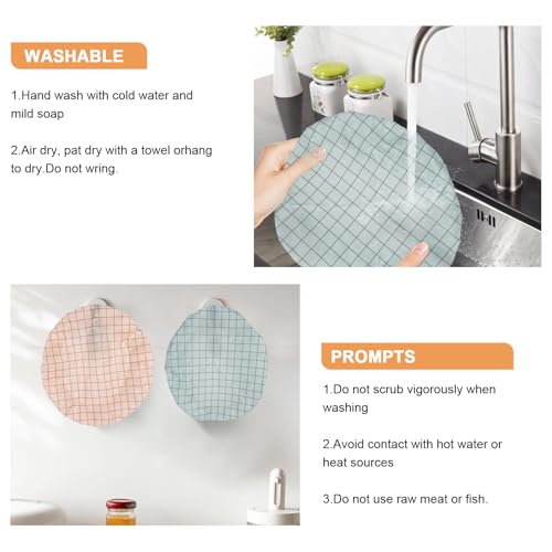 BERBAM Reusable Bowl Covers for Bread Proofing（2 Large）- Cotton Beeswax Bowl Covers Reusable with Elastic Rim, Sourdough Bowl Cover for Food Storage and Food Preservation (10INCH)(tartan) by BERBAM - Image 7