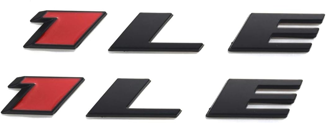 Aimoll 2pcs 1LE Emblem Badge Letter Rear Side Replacement for Camaro 1LE Door Genuine (Black)