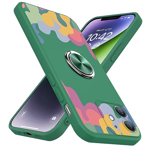 JSTNMEBO iPhone 11 �p�P�[�X �����O�t�� �t�̃V���R�� �\�t�g�X�}�z�P�[�X �ϏՌ� �ԍڃz���_�[�Ή� �A�C�t�H��11 �p�P�[�X �S�ʕی� TPU �X�g���b�v�z�[���t�� �X�^���h�@�\ �����Y�ی� �����h�~ �ی�J�o�[ �� J01-09