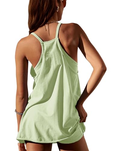 Image of Womens Sleeveless Athletic Hot Shot Mini Dress with Built-in Shorts