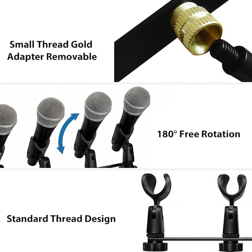 Support de microphone multi micro avec barre de montage universelle Musiin 1-to-4