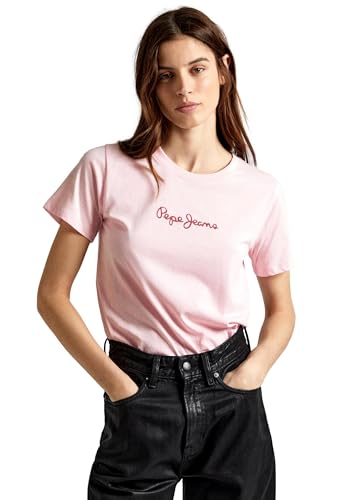 Pepe Jeans Lorette, T-shirt Donna, Rosa (Pink),L