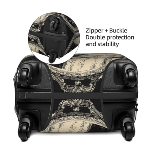 Two Cute Pumpkins In Wedding Attire Elastic Travel Luggage Covers Dustproof Scratch-Resistant Suitcase Protector Fit 22-24 Inch2