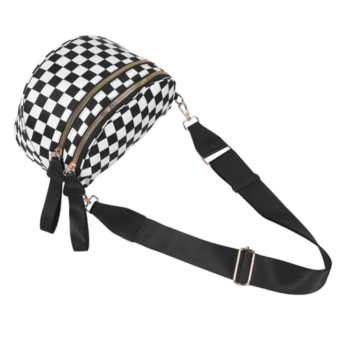 Sac à bandoulière banane pour femme à carreaux idéal en voyage et au quotidien
