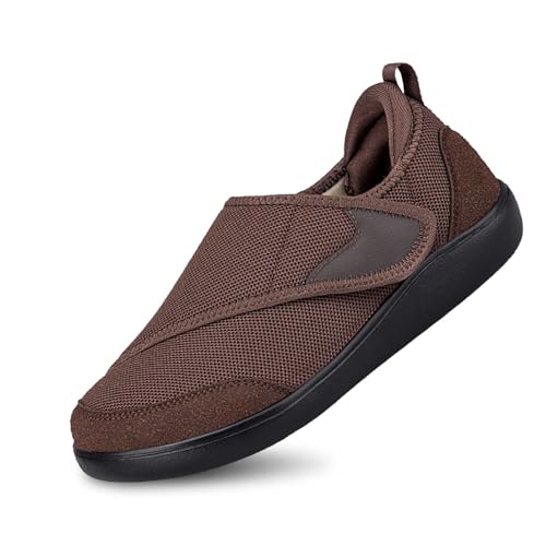 Zapatos Casuales sin Cordones para Hombre, cómodos, Antideslizantes, para pies Anchos, Suela Suave, Transpirables y Ligeros, para Uso Diario. (Brown, 38)