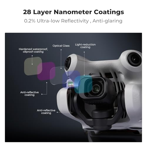 Image of K&F CONCEPT 4 Pack ND UV CPL Filters Kit Compatible with DJI Mini 4 Pro | CPL+UV+ND8+ND16 Light Reduction,Anti-Glare,Anti-reflective, Multi-Coated Optical Glass Filter Drone Camera Accessories- FD031