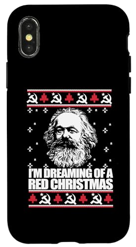 DREAMING RED CHRISTMAS Karl Marx Ugly Xmas �Z�[�^�[ �~�[�� �X�}�z�P�[�X iPhone X/XS �p