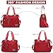 Women Tote Bag with Multi Pockets and Zipper, Large Shoulder Handbag Stylish Nylon Tote Handbag for Women Fashion Cross body Purse Messenger Bag for Work,Travel (Red)
