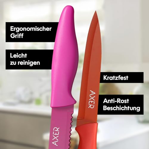 Axer Scharfe Messer Set für Küche - 3-teilig Küchen Messerset Bunt - Sehr Scharfe Küchenmesser Set Profi Koch Messerset Edelstahl - Bunte… – Ansicht 5
