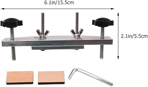 Miniatura 3 de Vaguelly Juego de abrazaderas de puente de guitarra de acero inoxidable con junta de corcho, accesorio de guitarra para guitarras clásicas,